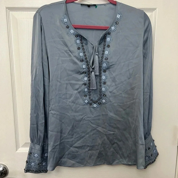 . kobi halperin blue beaded tunic size M - Picture 1 of 8